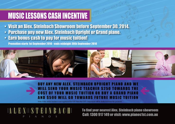 Music Lessons Cash Incentive